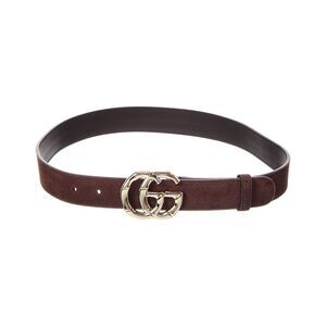 Gucci Gg Marmont Suede Belt, Brown